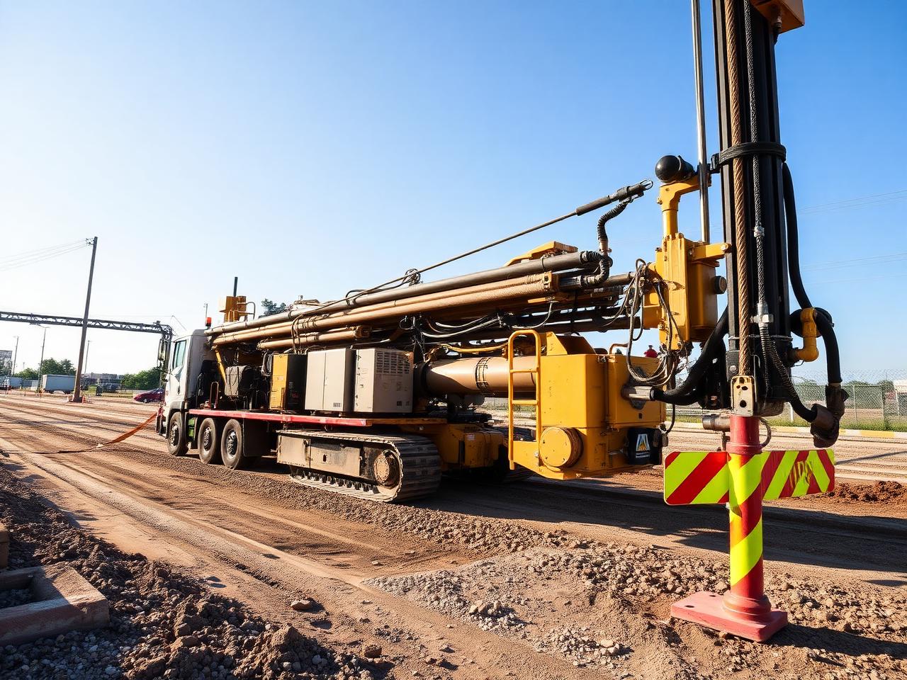 Road bore equipment on a North Texas utility construction site